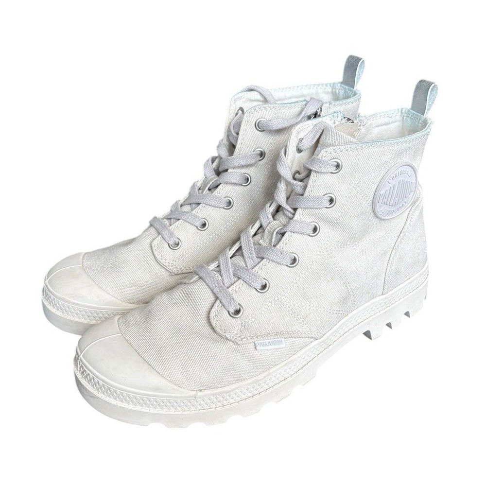 Palladium Pampa High Top Side Zip Lace Up Boots Women's Size 9 Canvas